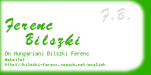 ferenc bilszki business card